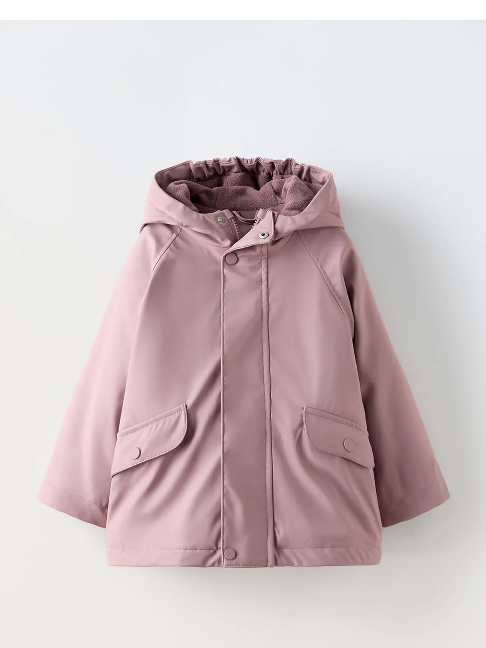 Zara Girls Water-Resistant Rubberized Fleece Lined Rain Jacket | 3Y